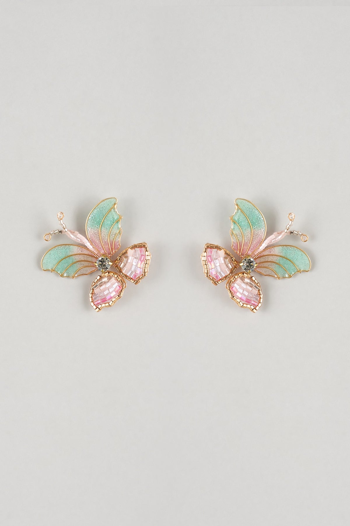 Multi-Colored Resin Floral Stud Earrings