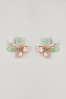 Multi-Colored Resin Floral Stud Earrings