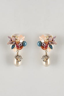 Multi-Colored Resin Floral Dangler Earrings