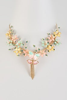 Multi-Colored Resin Floral Necklace