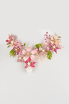 Pink Resin Floral Necklace