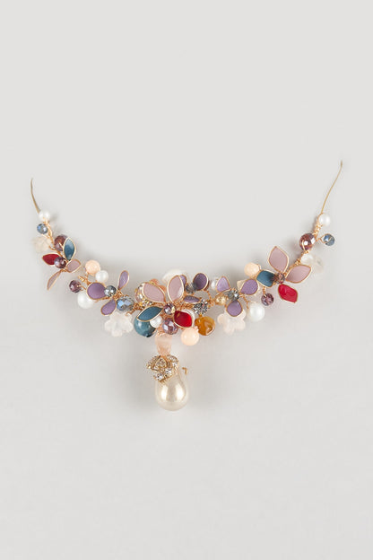 Multi-Colored Resin Floral Choker Necklace