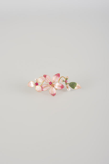 Pink Resin Floral Adjustable Ring