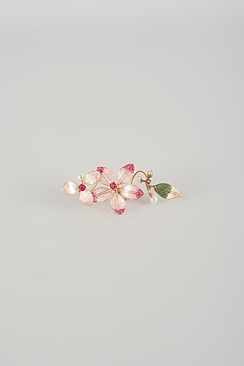 Pink Resin Floral Adjustable Ring