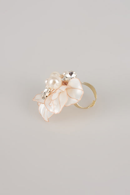 White Resin Adjustable Ring