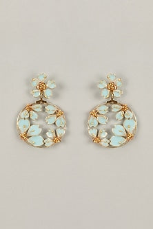 Multi-Colored Handcrafted Enameled Floral Dangler Earrings