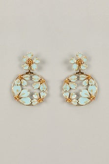 Multi-Colored Handcrafted Enameled Floral Dangler Earrings
