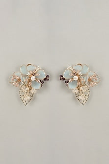 Multi-Colored Handcrafted Enameled Floral Dangler Earrings