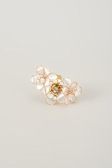 Gold Finish Handcrafted Enameled Floral Ring