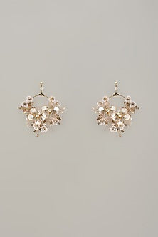 Multi-Colored Handcrafted Enameled Floral Dangler Earrings