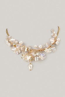 White Enameled Floral Necklace