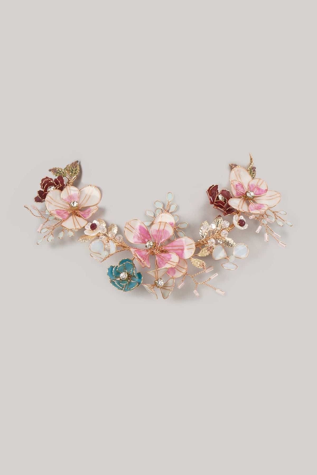Multi-Colored Enameled Floral Necklace
