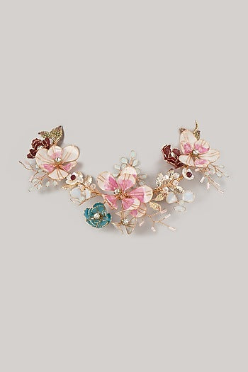 Multi-Colored Enameled Floral Necklace