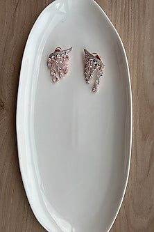 Rose Gold Finish Zirconia Dangler Earrings