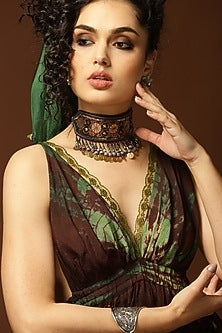 Golden Habutai Silk Handcrafted Choker Necklace