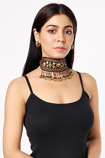 Multi-Colored Habutai Silk Choker Necklace