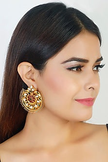 Gold Finish Stud Earrings