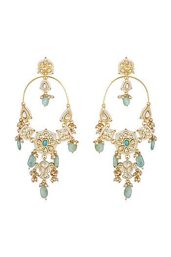 Gold Finish Dangler Earrings