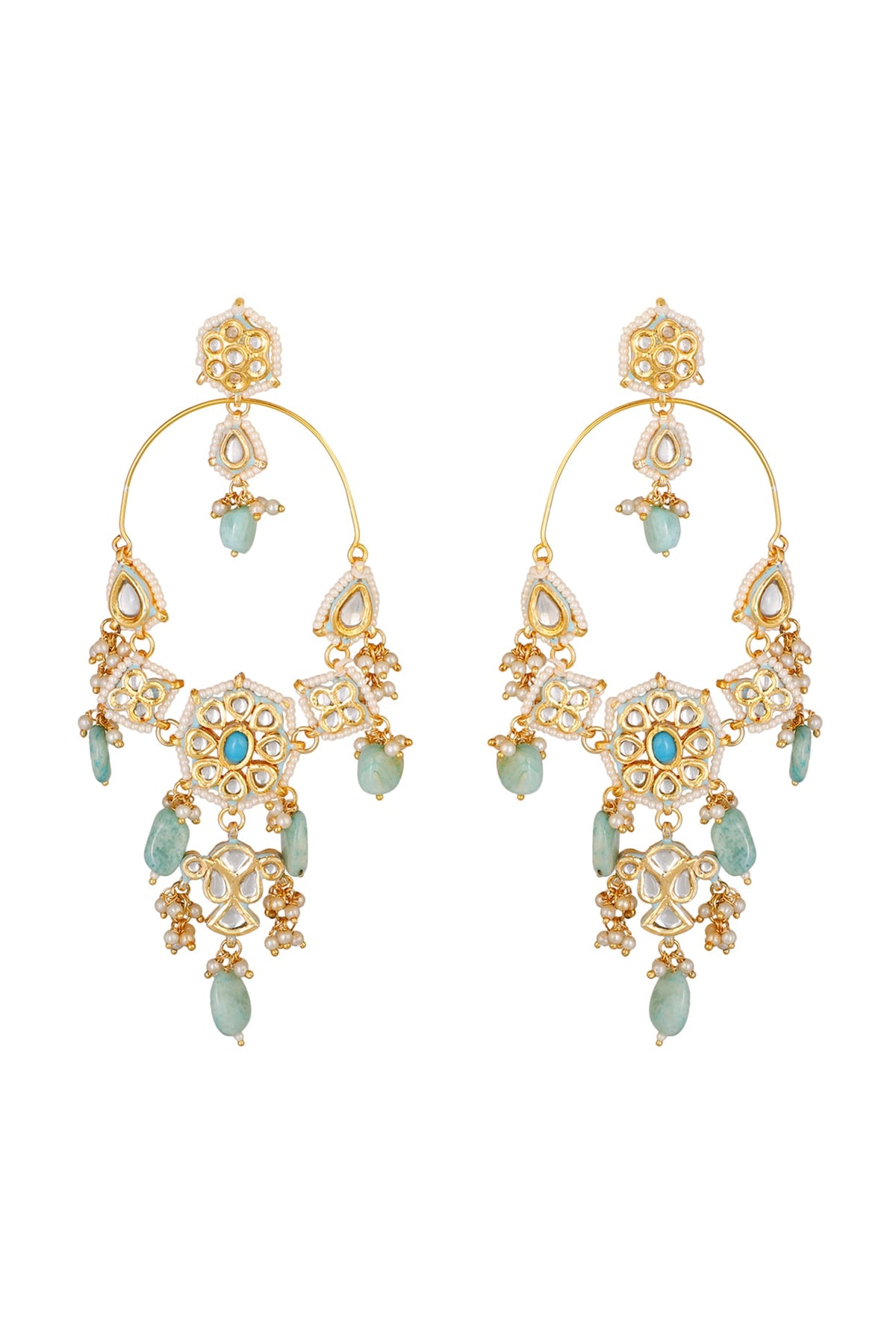 Gold Finish Dangler Earrings