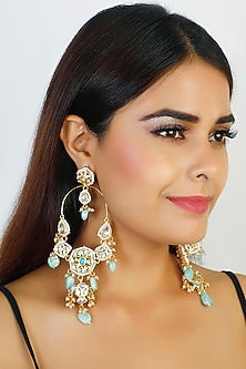 Gold Finish Dangler Earrings