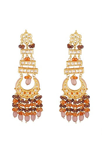 Gold Finish Chandbali Earrings