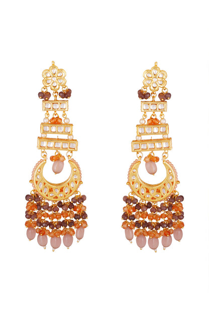 Gold Finish Chandbali Earrings