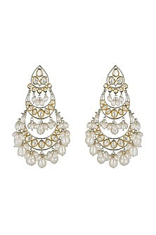 Gold Finish Pearl Earrings