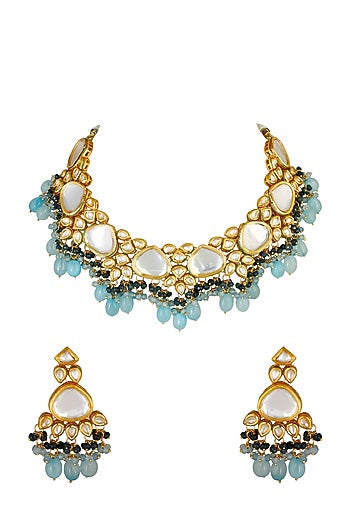 Gold Finish Necklace Set