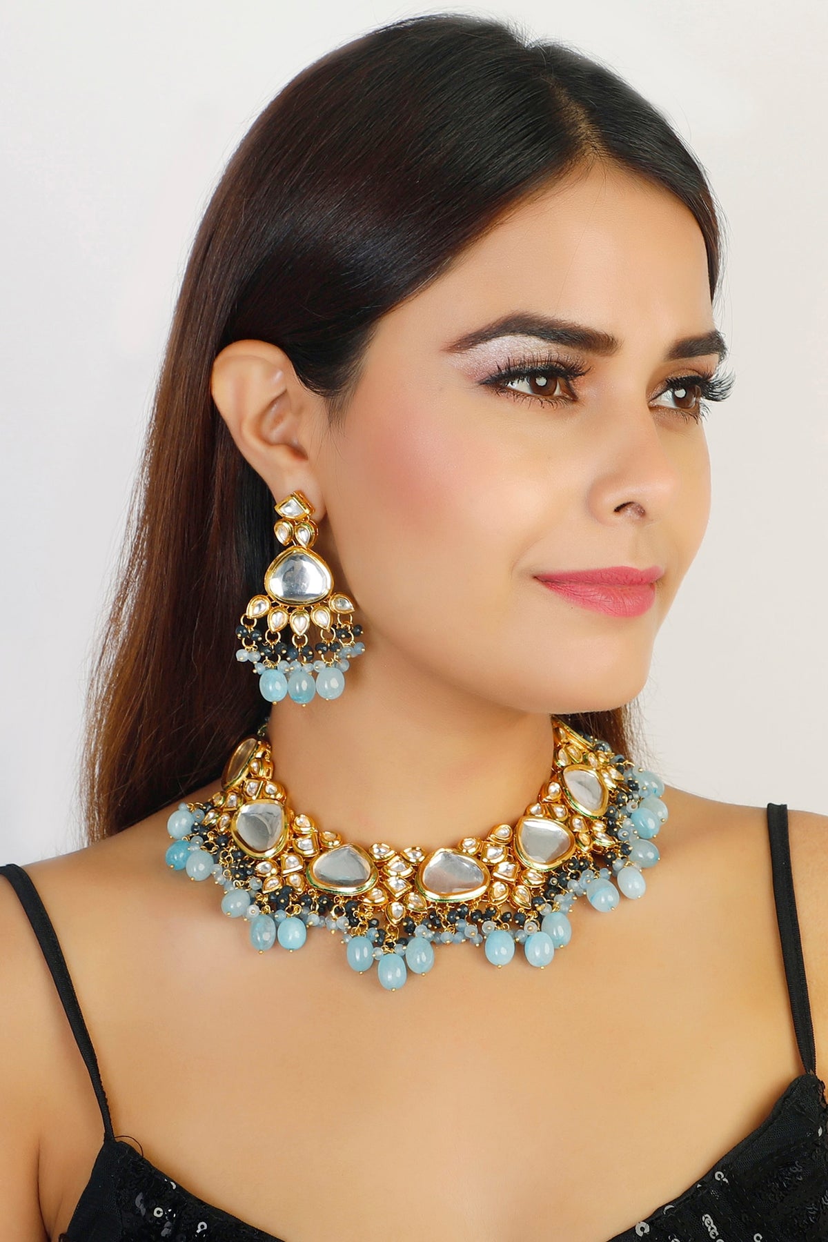 Gold Finish Necklace Set