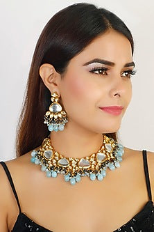 Gold Finish Necklace Set