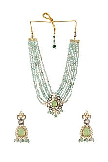 Gold Finish Long Necklace Set