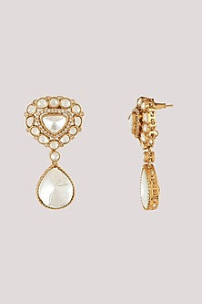 Gold Finish Kundan Polki Long Necklace Set