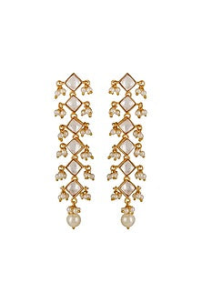 Gold Finish White Kundan Polki Choker Necklace Set