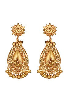 Gold Finish Dangler Long Earrings