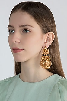 Gold Finish Dangler Earrings