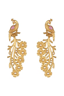 Gold Finish Bird Earrings