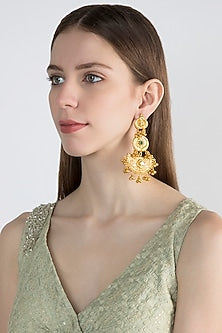 Gold Finish Dangler Earrings