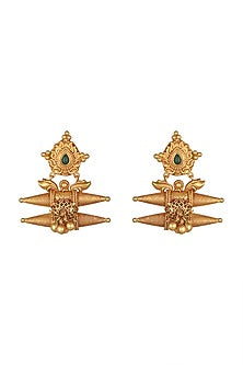 Gold Finish Big Earrings