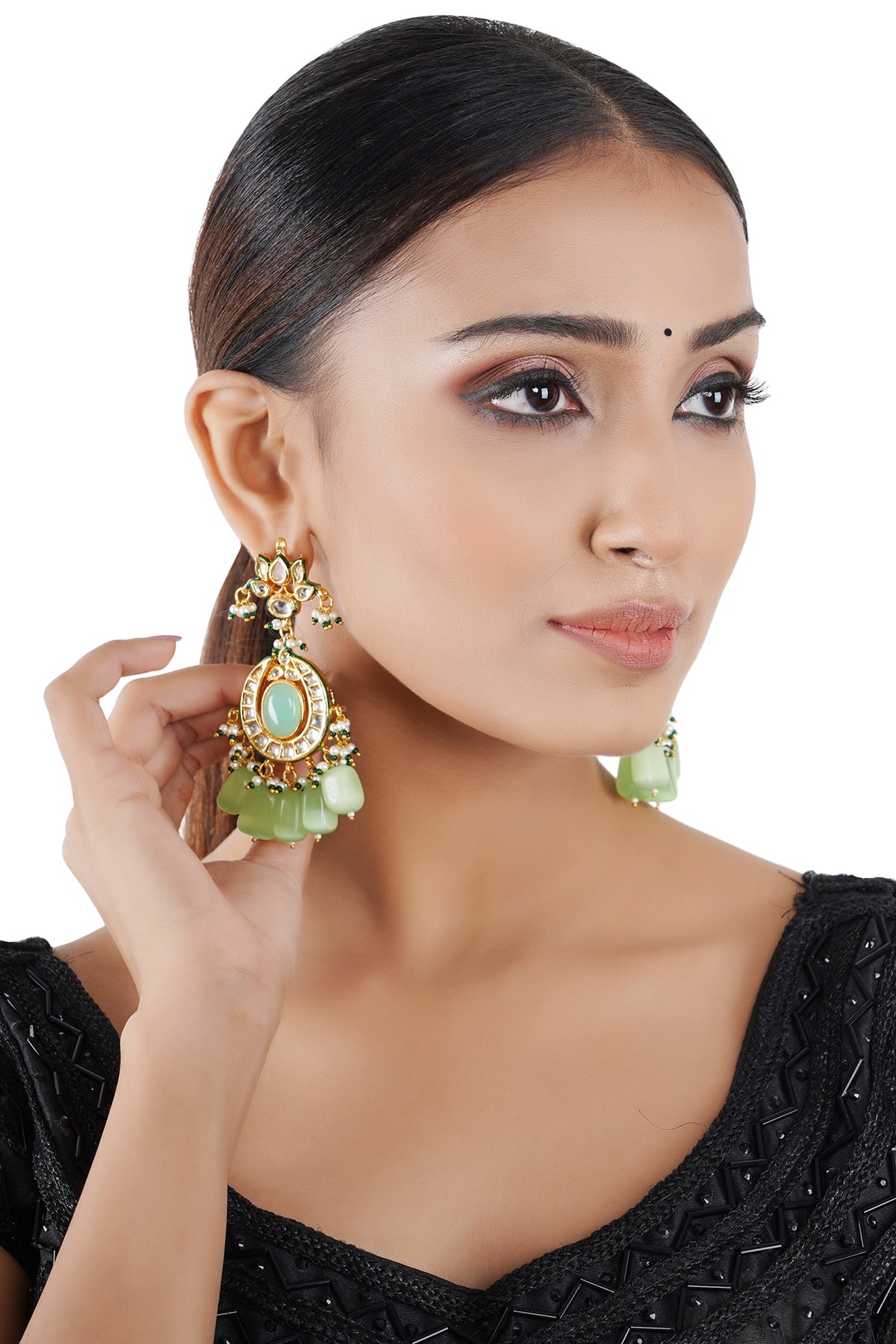 Gold Finish Dangler Earrings