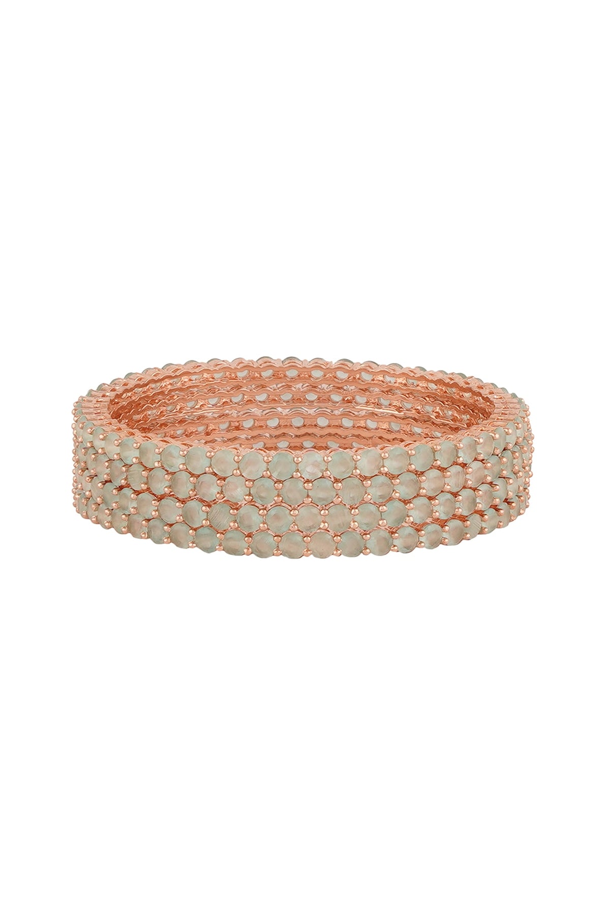 Rose Gold Finish Onyx Bangles (Set of 4)