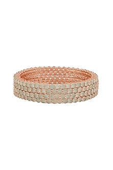 Rose Gold Finish Onyx Bangles (Set of 4)