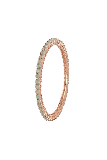 Rose Gold Finish Onyx Bangles (Set of 4)