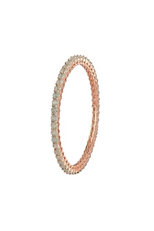 Rose Gold Finish Onyx Bangles (Set of 4)