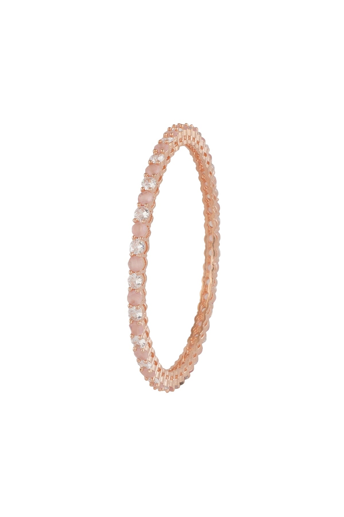 Rose Gold Finish Pink Onyx Bangles (Set of 4)