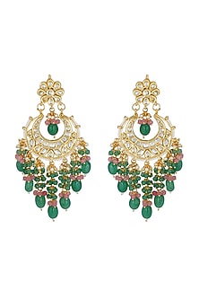 Gold Finish Chandbali Earrings