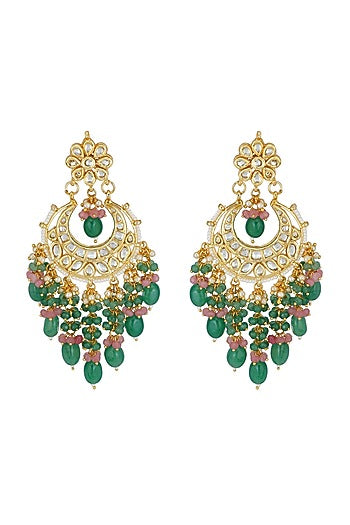 Gold Finish Chandbali Earrings