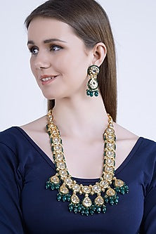 Gold Plated Onyx Necklace Set