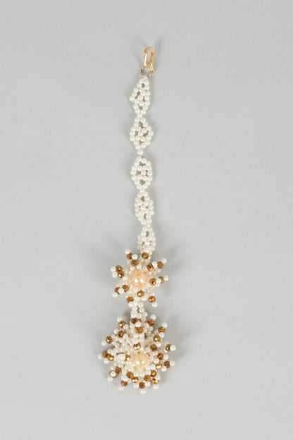 Off-White Handmade Maangtikka For Girls