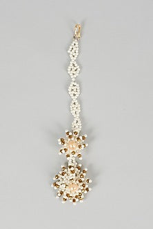 Off-White Handmade Maangtikka For Girls