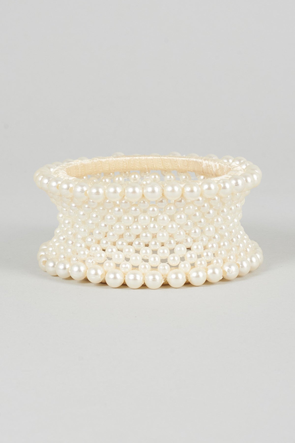 Off-White Beaded Handmade Bangle For Girls